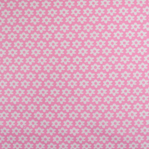 Tissu coton fleuri rose  x10Cm