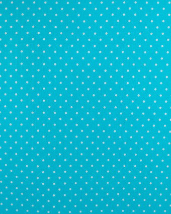 Coton bleu turquoise à pois blanc - Tissu au metre - Mercerine