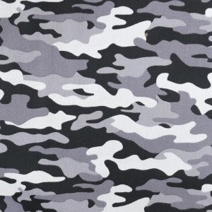 Coton camouflage gris - 10cm