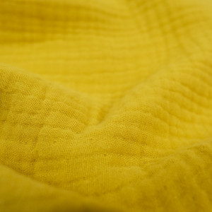 Triple Gaze de coton jaune x10cm