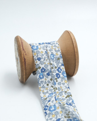 Biais Liberty Fabrics bleu Eloise  -  Mercerine