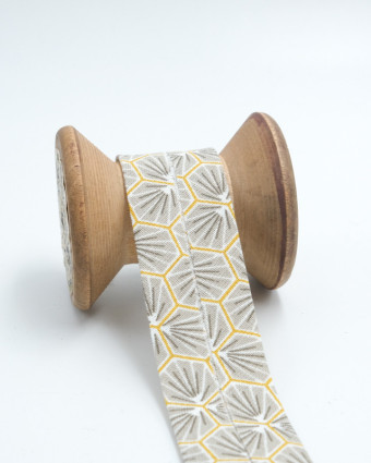 Biais couture : tissu riad taupe | Mercerine