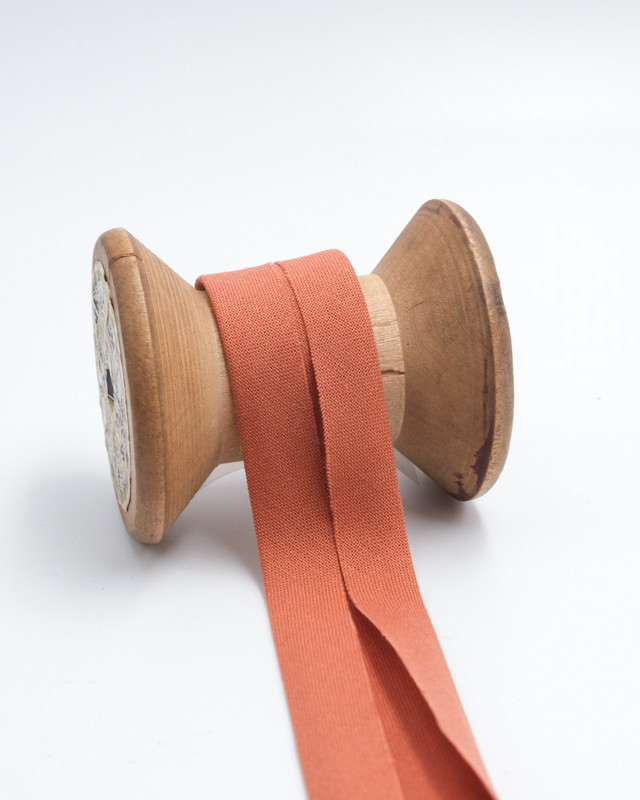 Biais coton Bio Terracotta 20mm - Mercerine