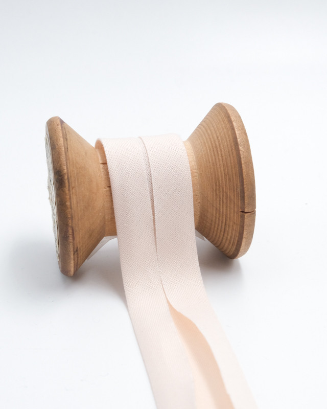 Biais Coton Bio Rose Pâle 20mm - Mercerine