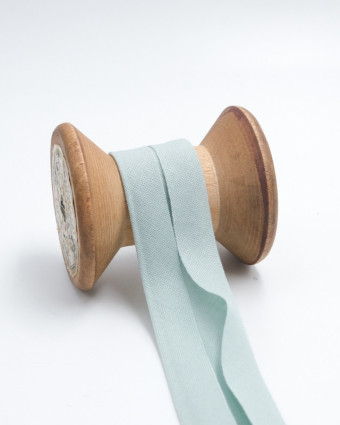 Biais coton Bio vert d'eau pastel 20mm - Mercerine