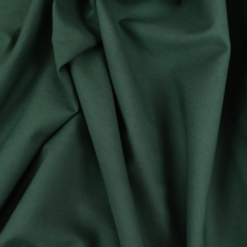 Popeline vert sapin Camille - par 10cm -  Mercerine