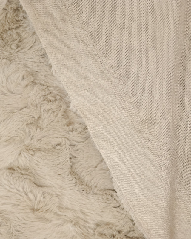 Tissu Fausse Fourrure Texturée beige - Mercerine