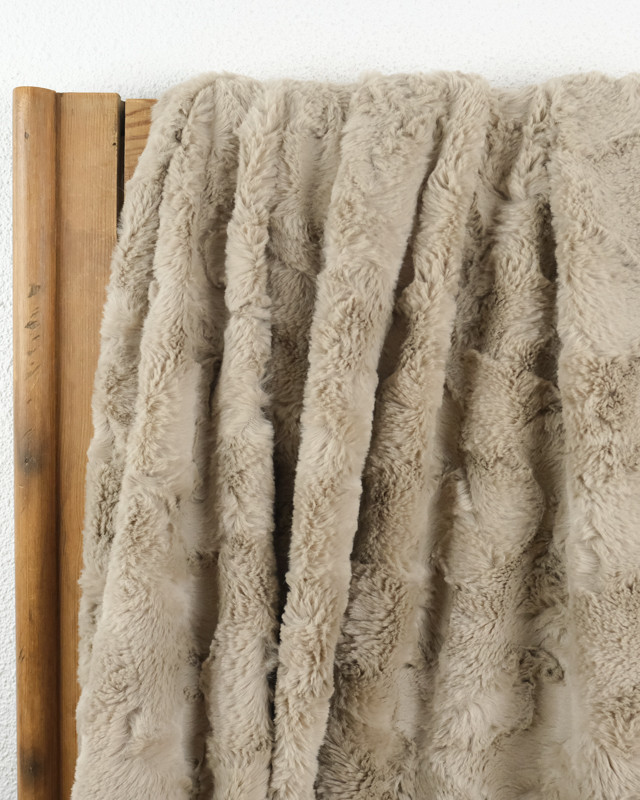 Tissu Fausse Fourrure Texturée beige - Mercerine