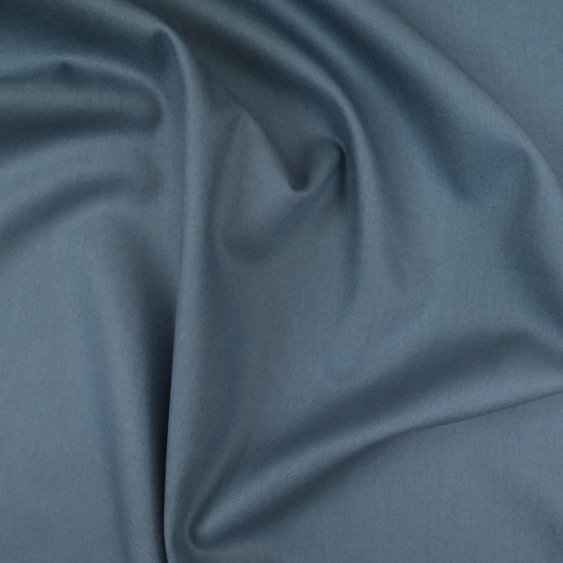 Tissu bio : popelinede coton bleu ardoise - Mercerine