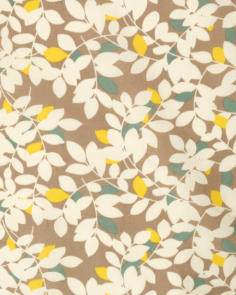 
Tissu Leona fleurie taupe  - Mercerine