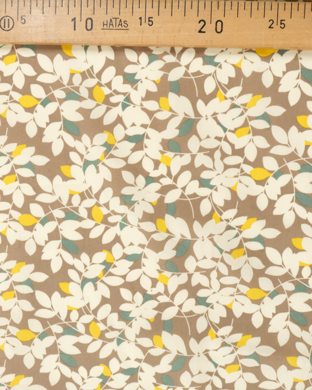 
Tissu Leona fleurie taupe  - Mercerine