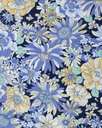 Tissu Victoire fleurs bleu - Mercerine