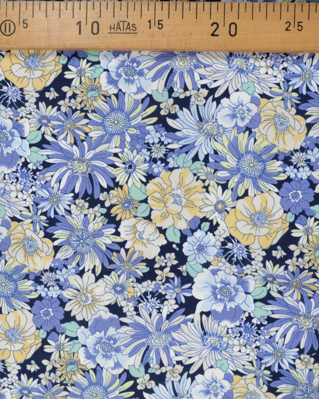Tissu Victoire fleurs bleu - Mercerine