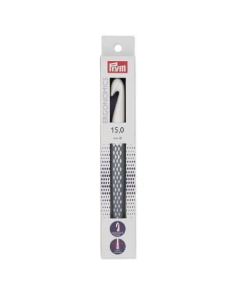 Crochet -Laine - Ergonomique -Gris - 15mm - Mercerine