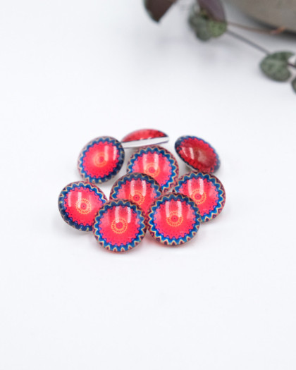  Bouton Fantaisie bulle Rouge 