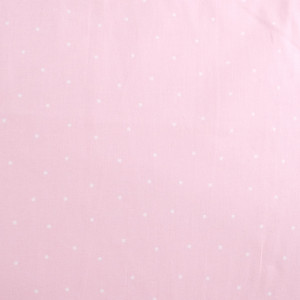 Tissu rose pois blanc - par 10cm