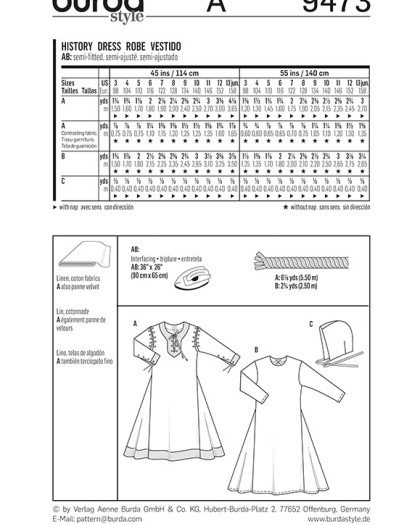 Patron de couture Butterick - B5831 - Robe historique à crinoline