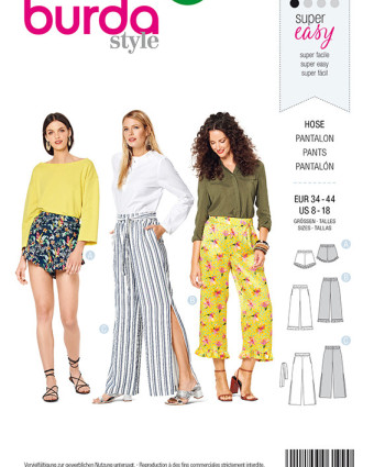 Patron Burda Pantalon léger  - Burda 6199 - Mercerine