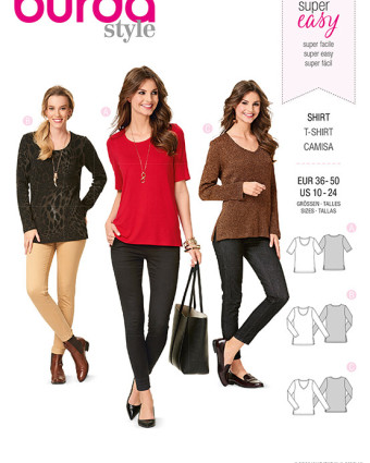Patron de couture  T-shirt - Burda 6611 - Mercerine