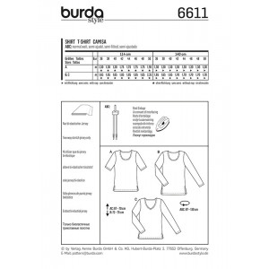 Burda 6611 Patron de couture facile pour femme 