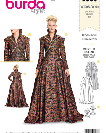 Patron de couture Robe déguisement renaissance - Burda 6398 - Mercerine