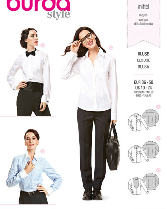 Patron de couture Chemisier,  - Burda 7136 - Mercerine