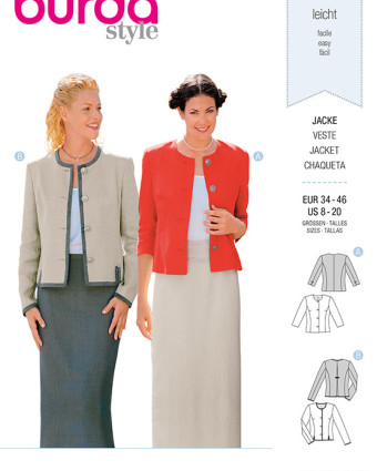 Patron de couture  Veste - Burda 8949 - Mercerine