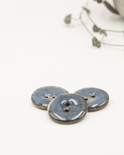 bouton noix de coco nacré bleu