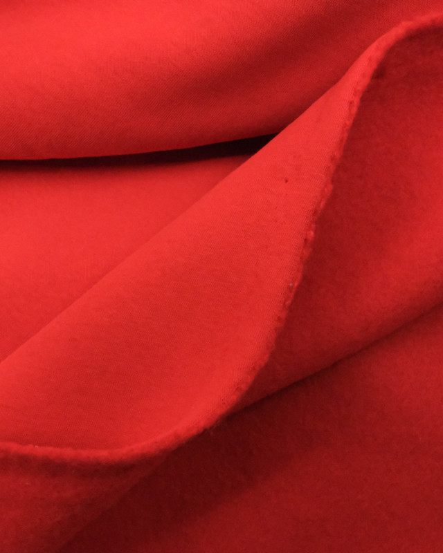 Tissu Sweat Coton Bio Uni Rouge - Tissus des Ursules