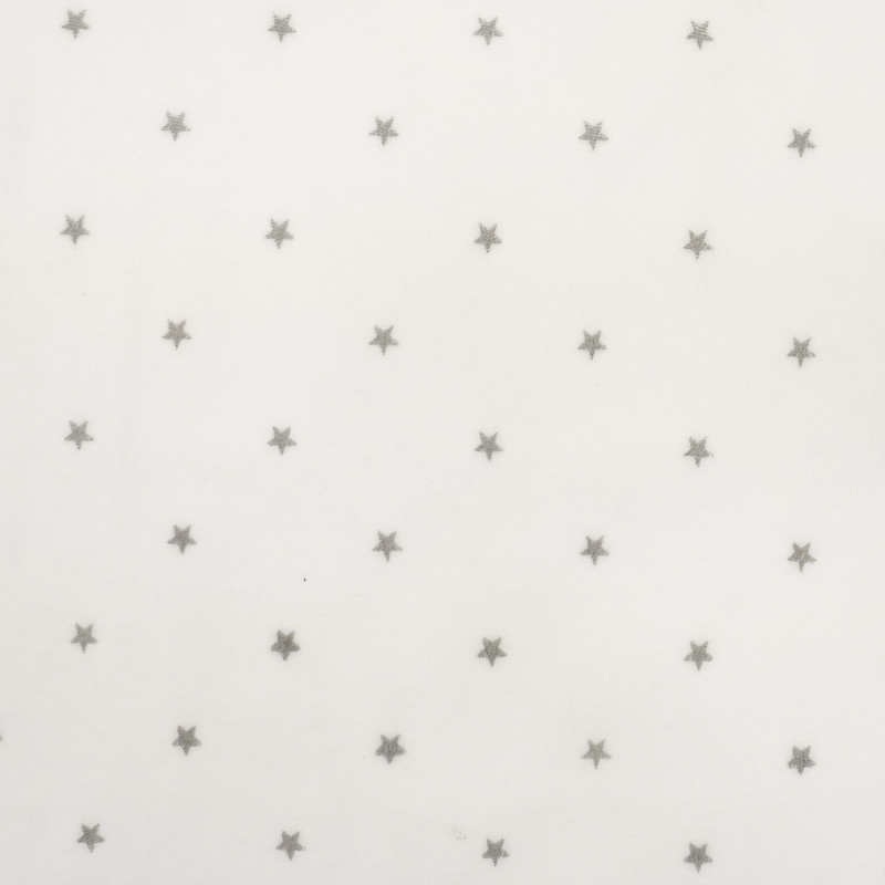 Jersey coton blanc étoiles argentées -  Mercerine
