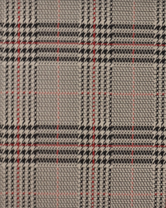 Jersey écossais Beige et Bordeaux-10CM