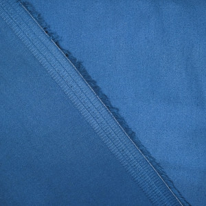 Tissu Satin de coton Bleu pétrole Stretch - 10cm -  Mercerine