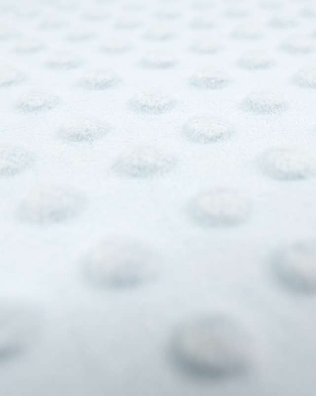 Minky - Tissu doudou - Pois - Bleu ciel - Mercerine