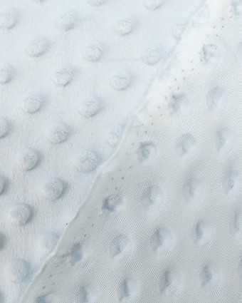 Minky - Tissu doudou - Pois - Bleu ciel - Mercerine