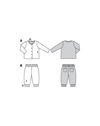 Patron de couture bébé gilet pantalon sarouel - Burda 9293 - Mercerine