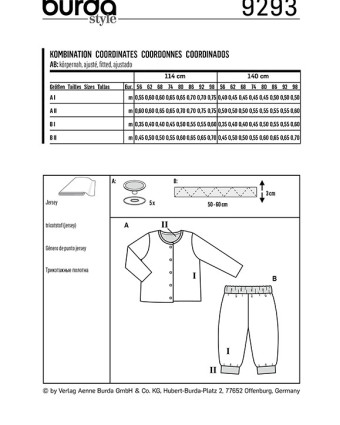 Patron de couture bébé gilet pantalon sarouel - Burda 9293 - Mercerine