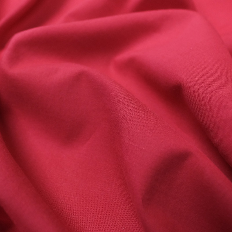 Voile de coton bio rouge framboise Leanne - 10cm -  Mercerine