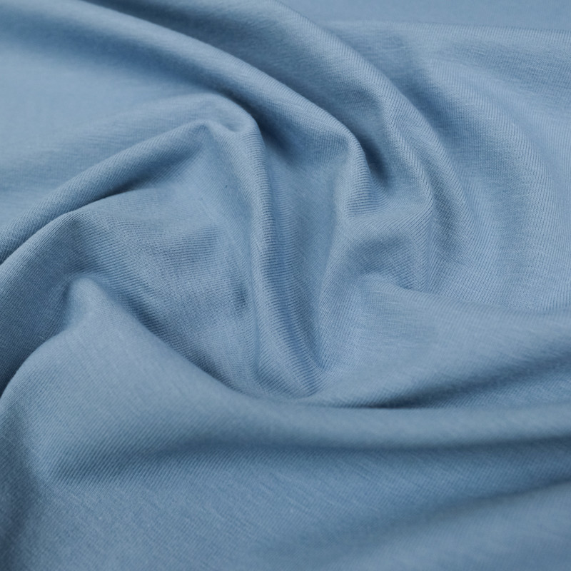 Jersey bleu jean coton oeko tex Lise x10cm -  Mercerine