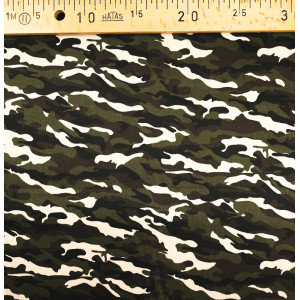 Tissu Satin de coton camouflage  légérement rosé- 10cm -  Mercerine