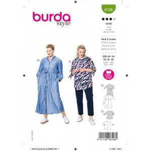 Patron Femme robe blouse Burda 6108 - Mercerine