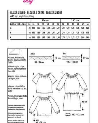 Patron de couture Femme Blouse Robe Burda 6111 - Mercerine