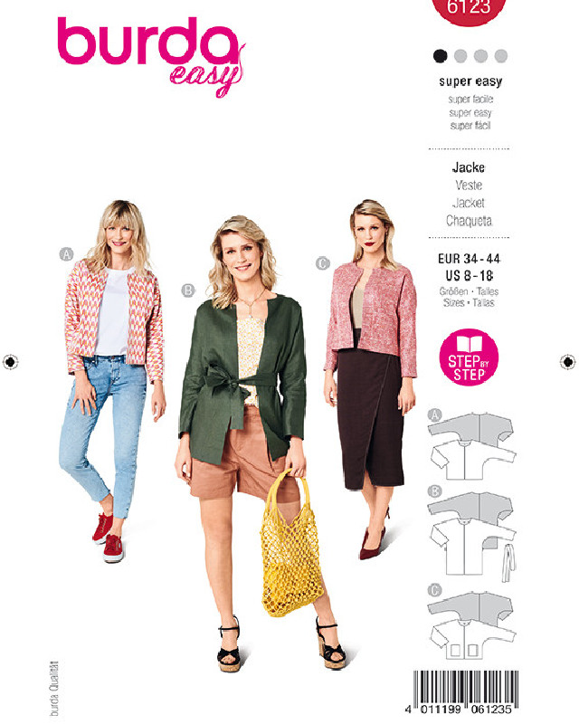 Patron Veste Femme Burda 6123 - Mercerine