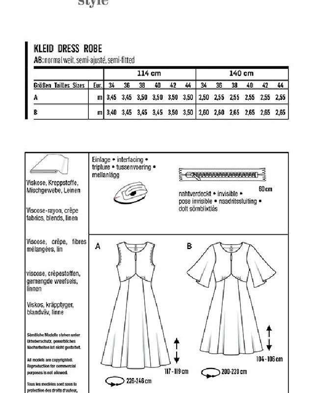 Patron de couture Robe Burda 6133 - Mercerine