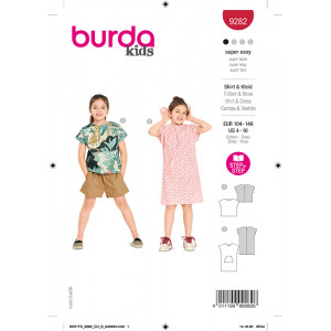 Patron robe fille t-shirt Enfant Burda 9282 - Mercerine