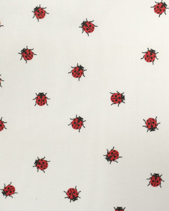 Coton Imprimé Coccinelle  rouge