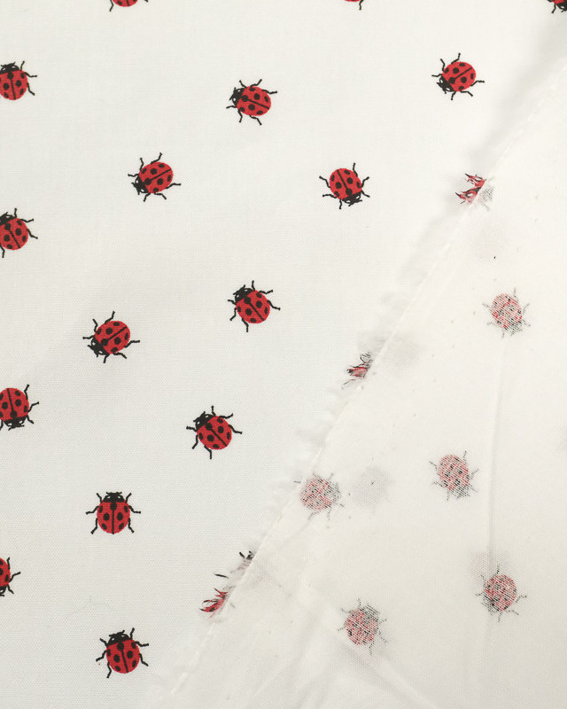 Coton Imprimé Coccinelle  rouge x10cm