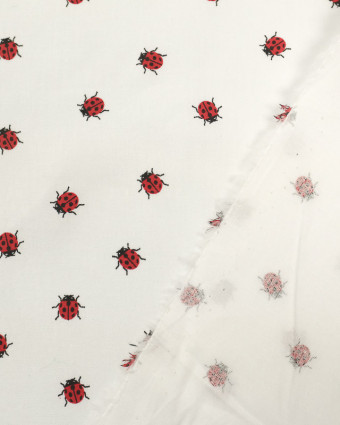 Coton Imprimé Coccinelle  rouge x10cm