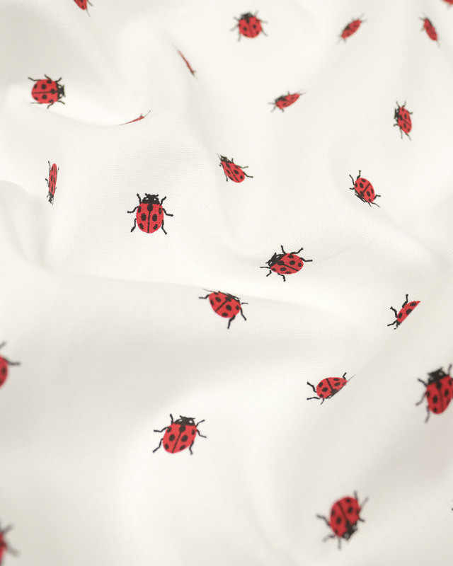 Coton Imprimé Coccinelle  rouge x10cm