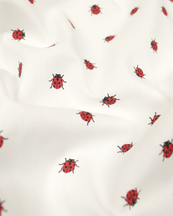 Coton Imprimé Coccinelle  rouge x10cm