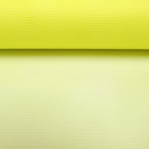 Tulle jaune fluo rigide largeur 150cm - 10cm - Mercerine